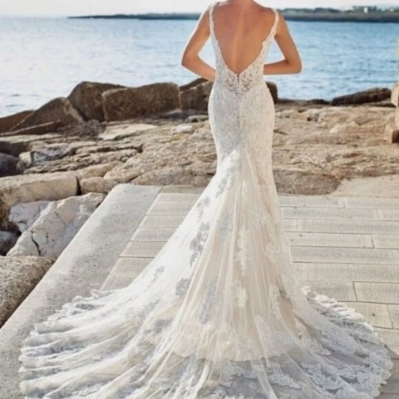 Lace Wedding Dress (Eddy K's Filipa) size 12